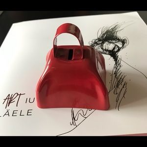 Football Noise maker, Novelty, 3” RED cow bell, steel metal clapper